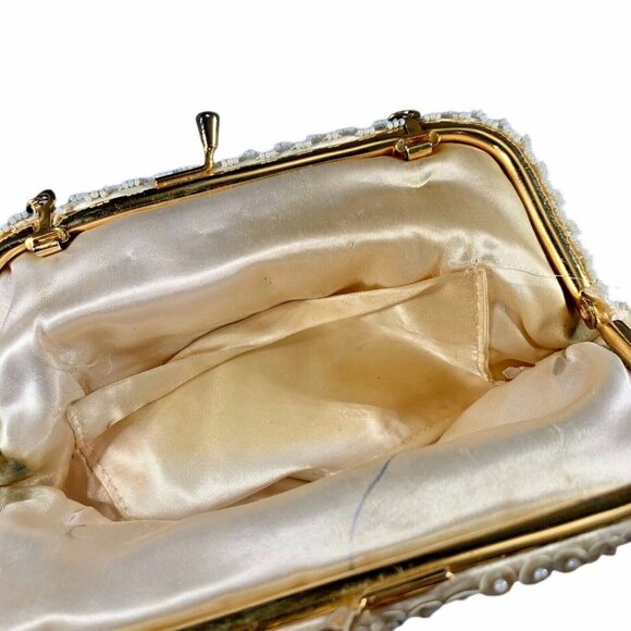 Vtg Bon Soir Beaded Evening Bag Purse Handmade Hong Kong Italian Beads - Picture 4 of 12